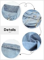 Eytino Denim Jacket for Women Long Sleeve Boyfriend Jean Jacket Loose Coat Sky Blue S Female - Image 9