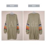 Aleumdr Plus Size Cardigan for Women Long Stripe Knit Open Front Sweaters Jacket 2XL - Image 5