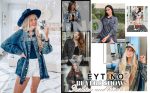 Eytino Denim Jacket for Women Long Sleeve Boyfriend Jean Jacket Loose Coat Sky Blue S Female - Image 2